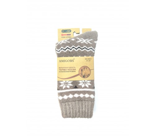 8401 Носки мужск. вербл.шерсть (вязан) AMIGOBS