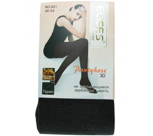 821 Колготки Кашемир МЕХ \ТЕРМО  48-54 р-р ELISES