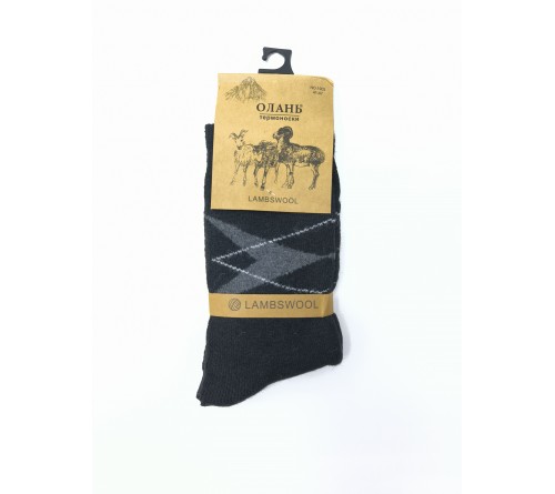 1905-2 Носки муж.овечья шерсть 90%  ангор.  ОЛАНЬ