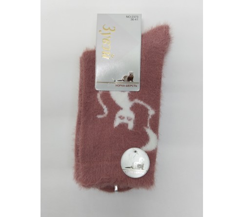 2373-12 Носки женск.шерсть норки ЗУВЕЙ