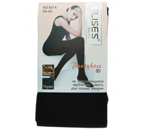 821А  Колготки женск. Кашемир МЕХ \ТЕРМО! ELISES 54-60 р-р