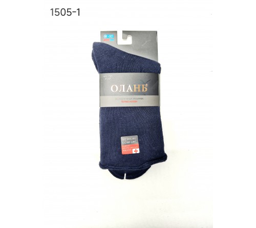 1505-1 Носки мужск.махра без/резинки однотон.  ОЛАНЬ